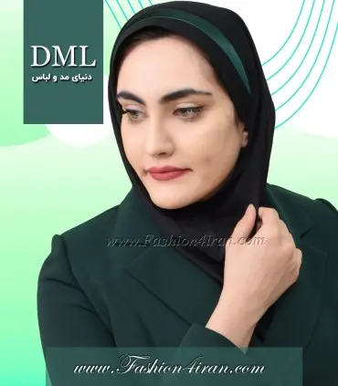 مقنعه تل‌دار سبز لجنی کد 46