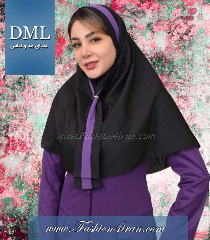 مقنعه کراواتی حریر بنفش کد41