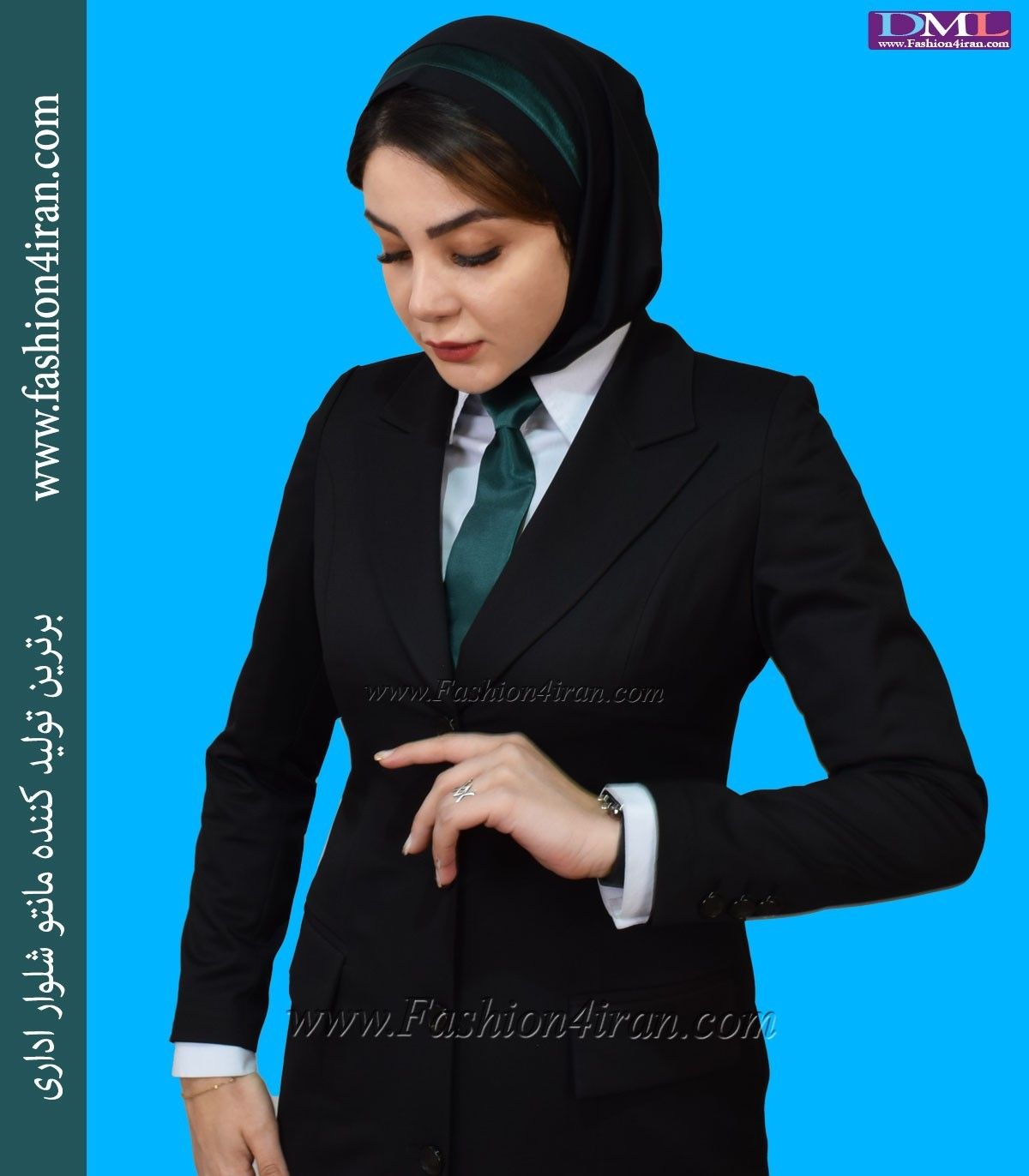 مانتو شلوار فاستونی ترک مشکی کد 112