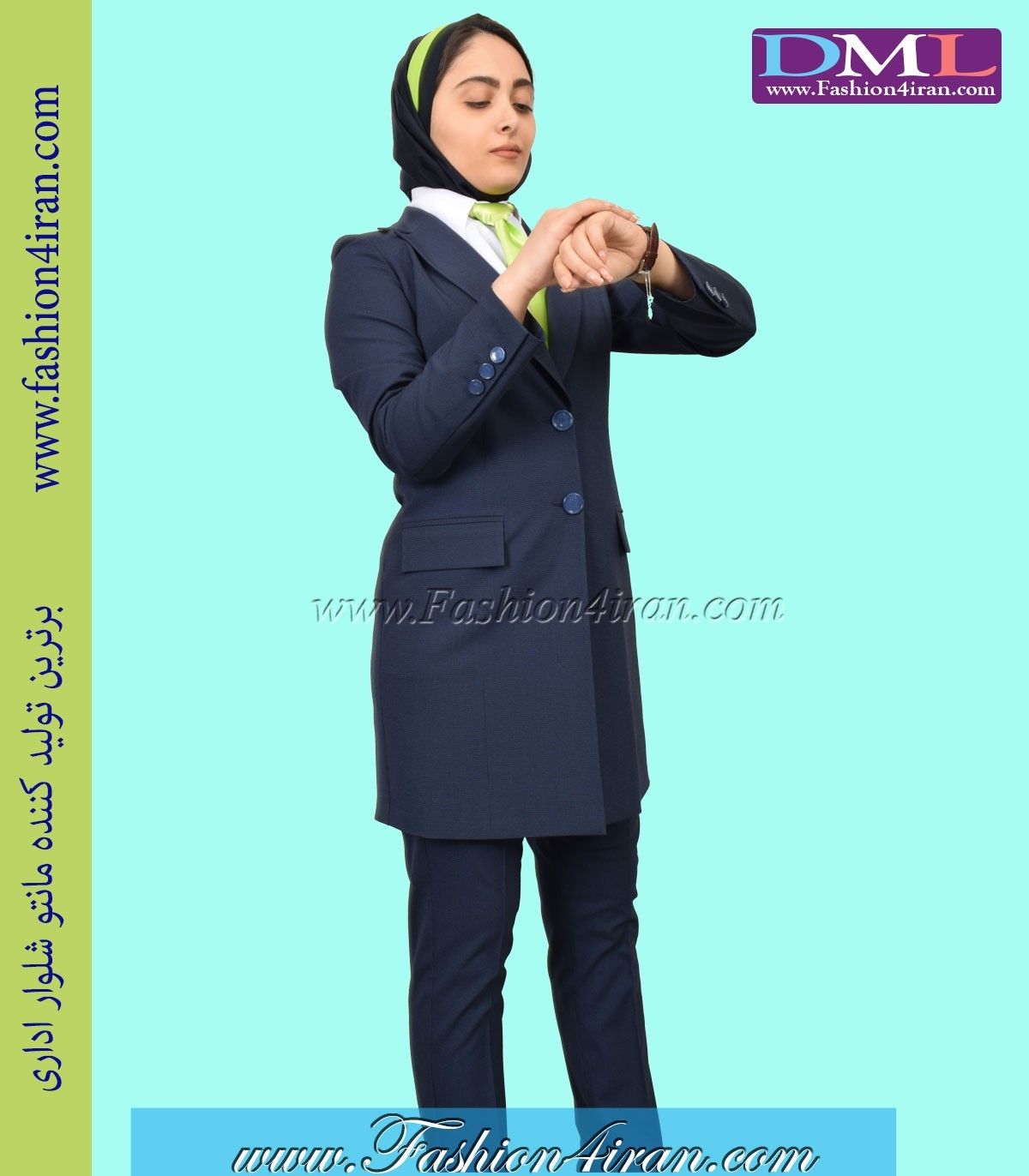 کت شلوار پیردوپل سرمه‌ای کد 104
