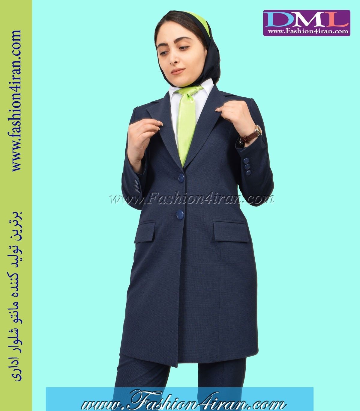 کت شلوار زنانه پیردوپل سرمه‌ای