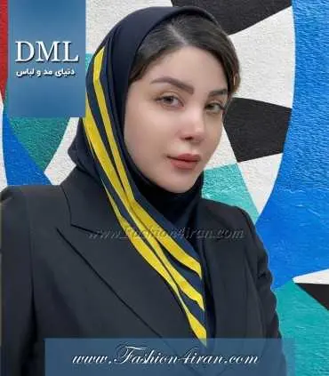 مقنعه نیم دراپه حریر زرد کد 39