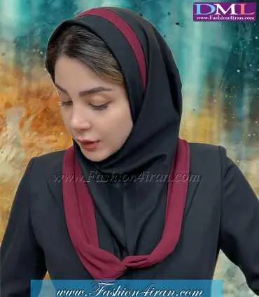 مقنعه حریر زرشکی