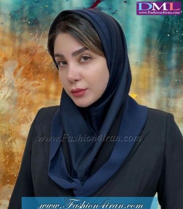 مقنعه حریر سرمه‌ای کد 21