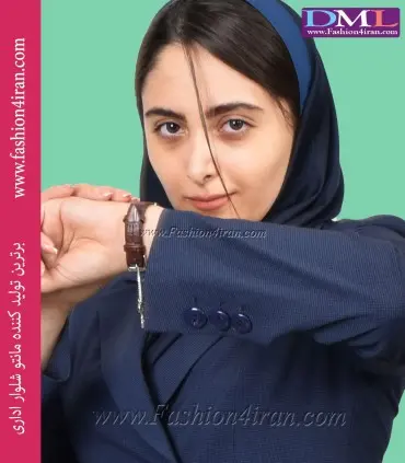 مانتو شلوار پیردوپل سرمه ای کد 53