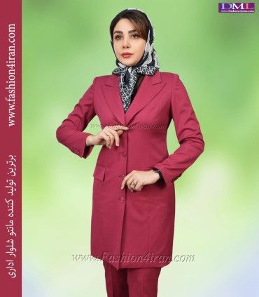 مانتو شلوار فاستونی ترک سرخ آبی