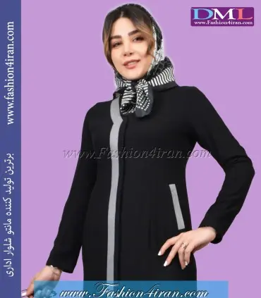مانتو تک شانتون مشکی کد 1015