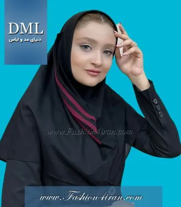 مقنعه نیم دراپه حریر زرشکی کد 39
