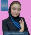 مقنعه نیم دراپه حریر فیروزه‌ای کد 39