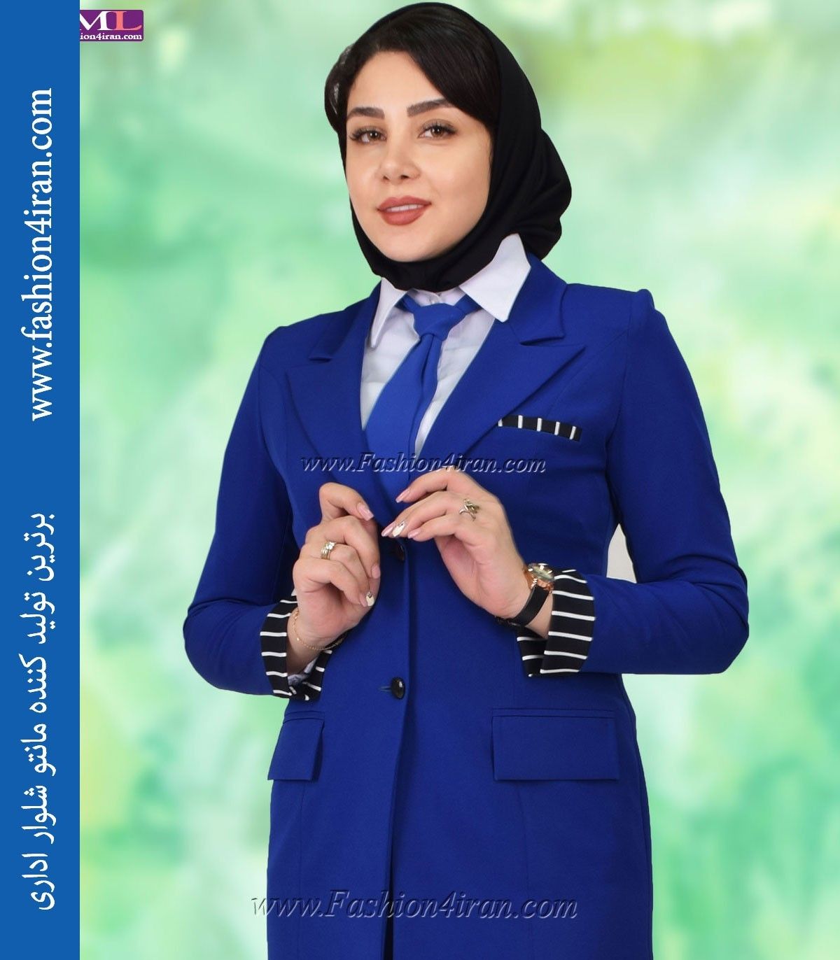 کت شلوار زنانه آبی فاستونی ترک کد 110