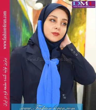 مقنعه دو شال فیروزه‌ای کد 18