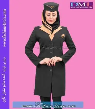 مانتو شلوار فیونا مشکی یقه طلایی کد 66