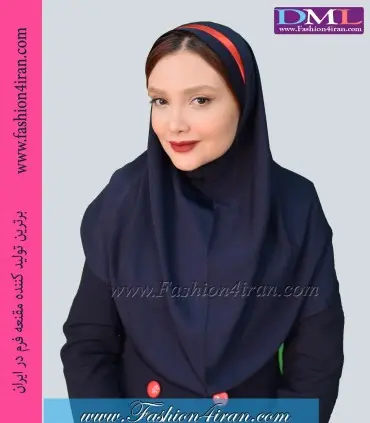 مقنعه کرپ تل دار قرمز