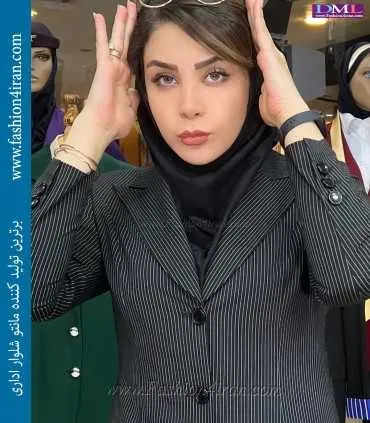 مانتو شلوار دیپلمات مشکی کد 112