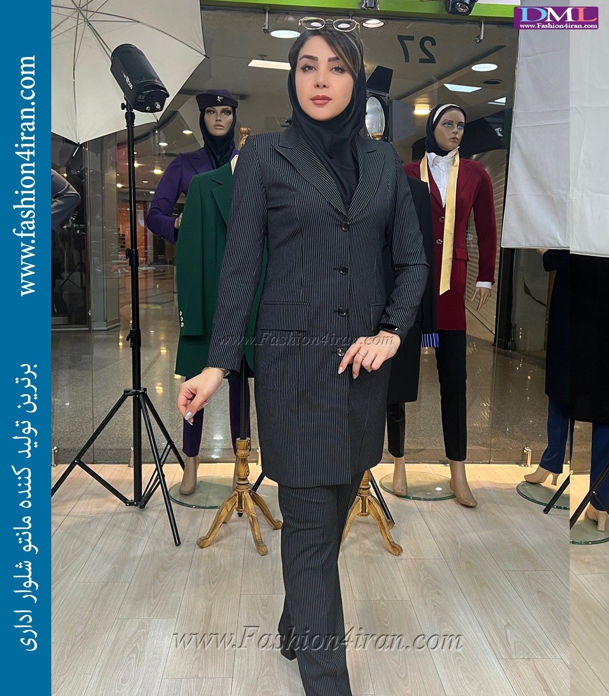 مانتو شلوار دیپلمات مشکی