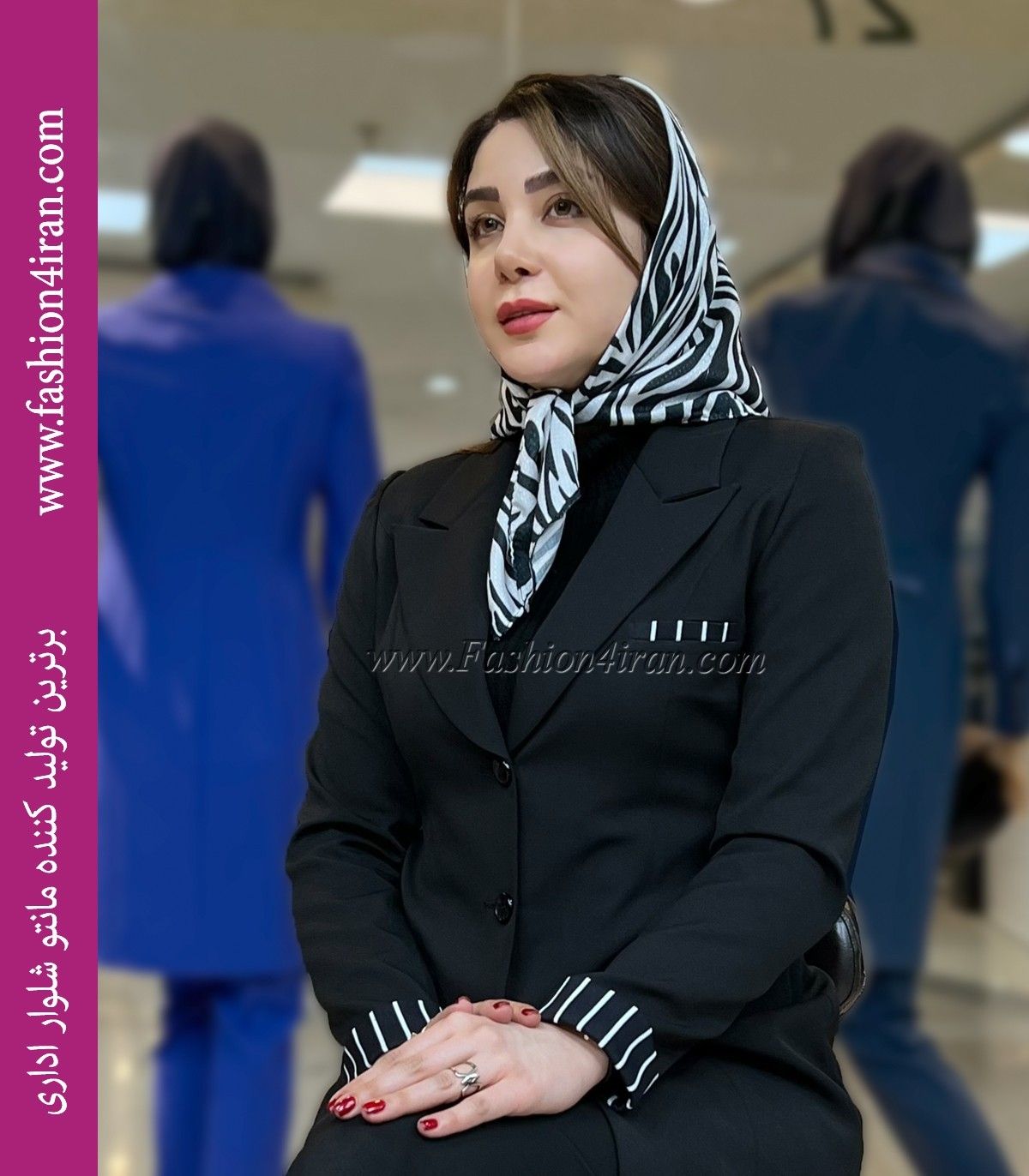 کت شلوار زنانه فاستونی مشکی کد 110