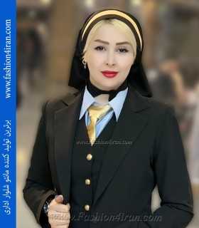 کت شلوار جلیقه زنانه فاستونی مشکی کد 120