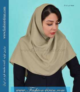 مقنعه کرپ حریر کرم