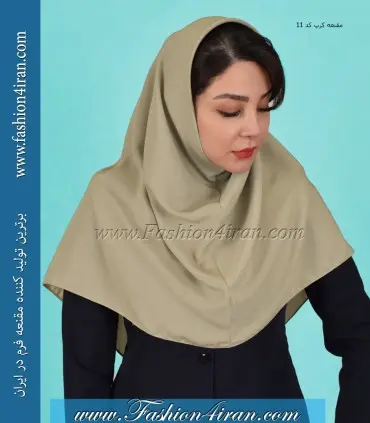 مقنعه کرپ حریر کرم