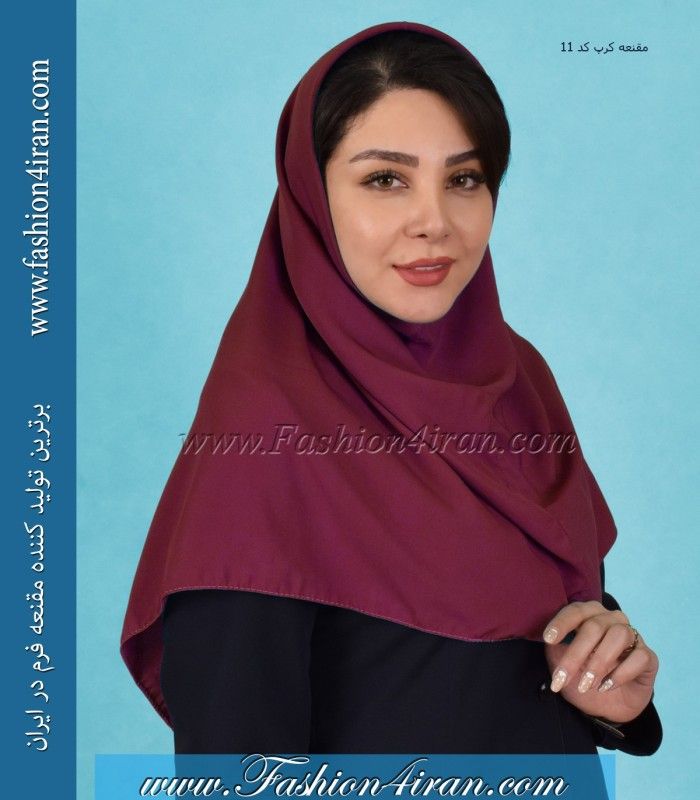 مقنعه کرپ زرشکی