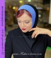 مقنعه اداری تل آبی روشن کد 13
