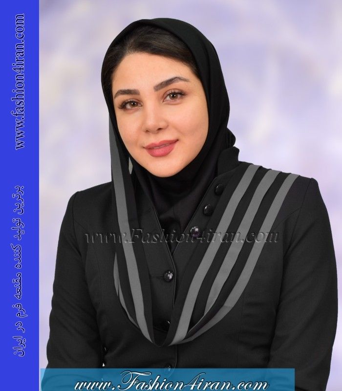 مقنعه اداری حریر شالی طوسی