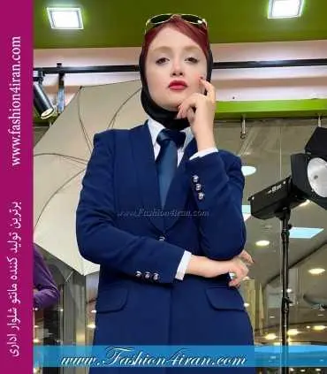 کت شلوار کرپ آبی کد 116