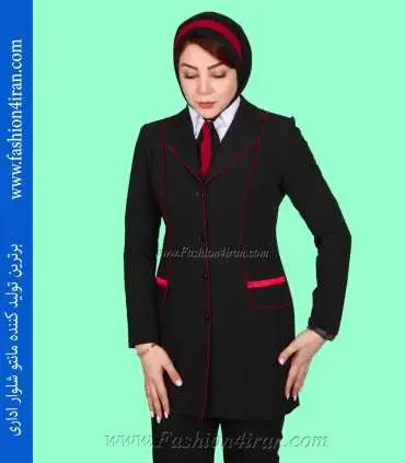 کت شلوار اداری زنانه فیونا با مغزی‌دوزی قرمز