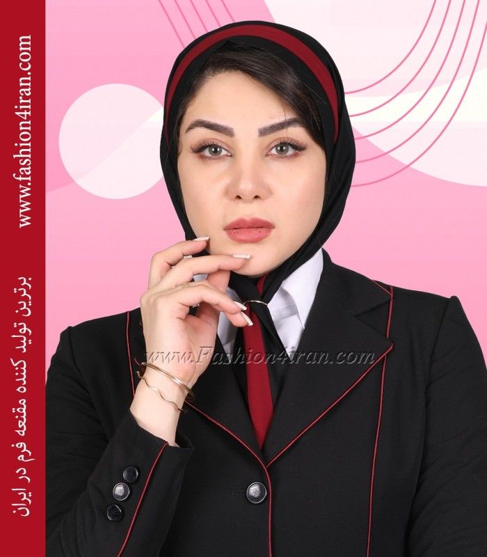 مقنعه کراواتی حریر زرشکی