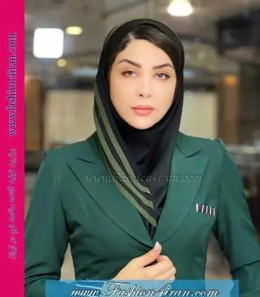 مقنعه شالدار سبز کد 42