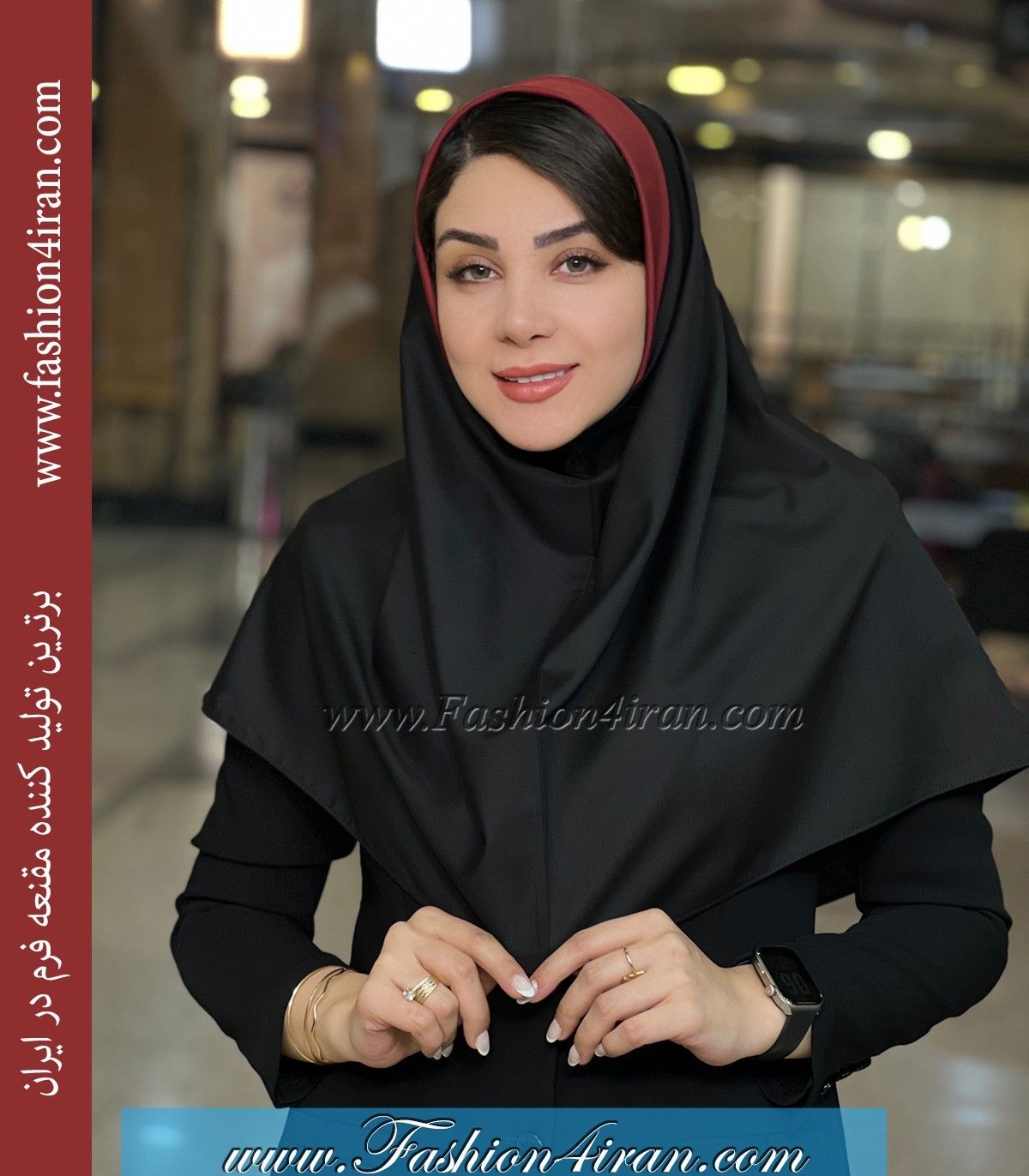 مقنعه اداری تل زرشکی کد 13