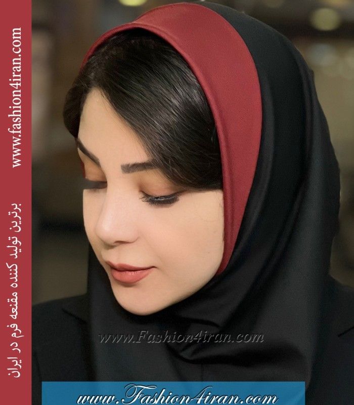 مقنعه فرم تل زرشکی