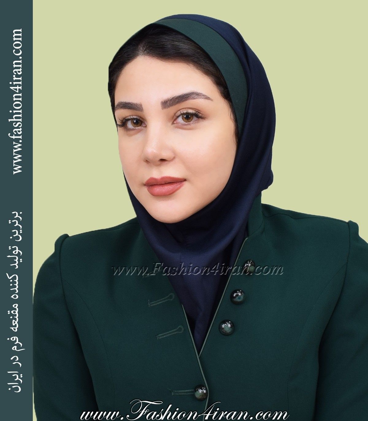 مقنعه فرم نقاب سبز