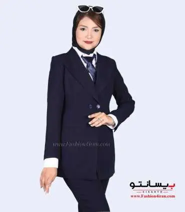 کت شلوار کرپ سرمه‌ای