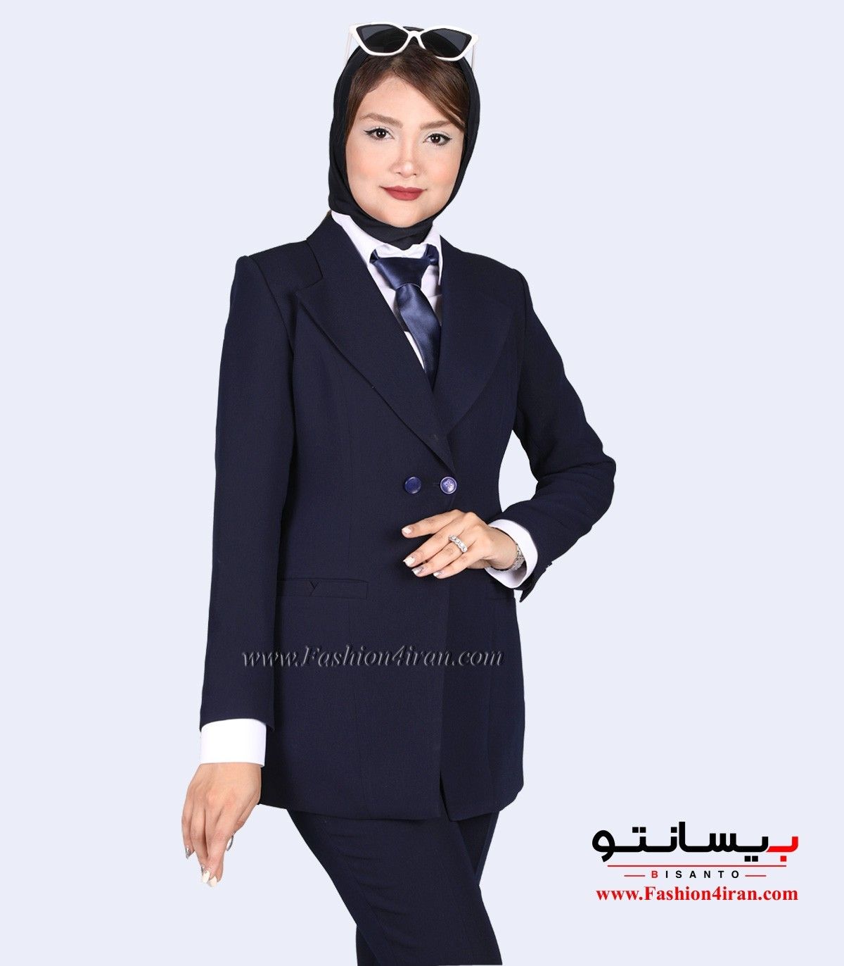 کت شلوار کرپ سرمه‌ای