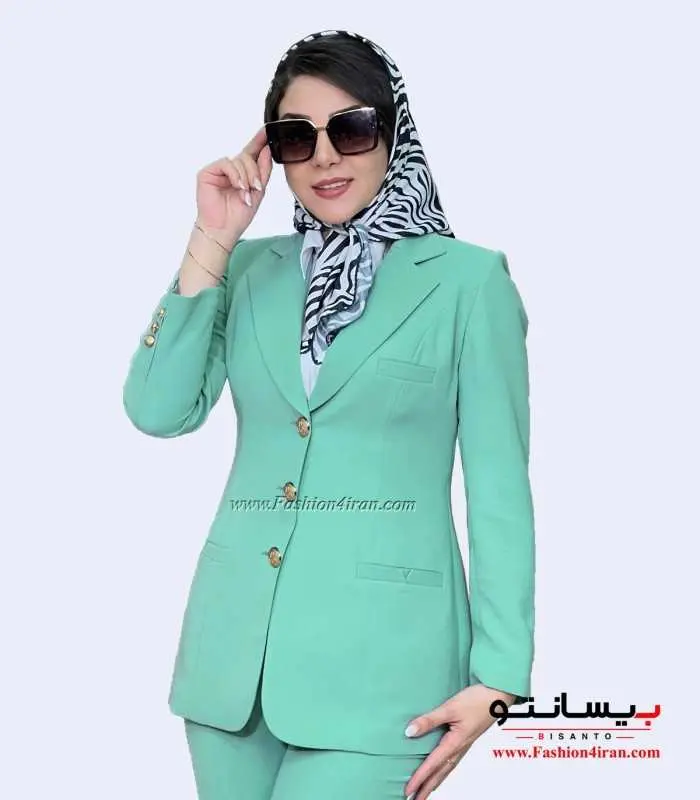 کت شلوار کرپ سبز