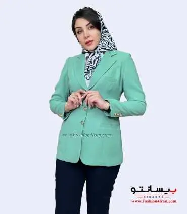 کت شلوار کرپ سبز پاستیلی