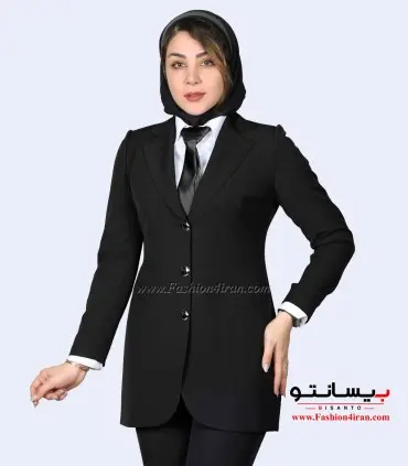 کت شلوار کرپ مازراتی مشکی کد 105