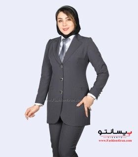 کت شلوار کرپ مازراتی نوک مدادی کد 105