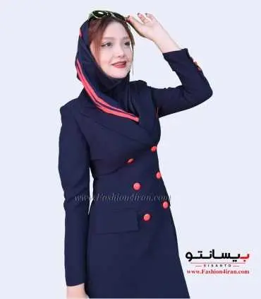 کت شلوار کرپ سرمه ای قرمز کد 54