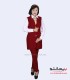 سارافون یقه انگلیسی با شلوار کرپ زرشکی