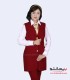 سارافون زنانه یقه انگلیسی کرپ زرشکی