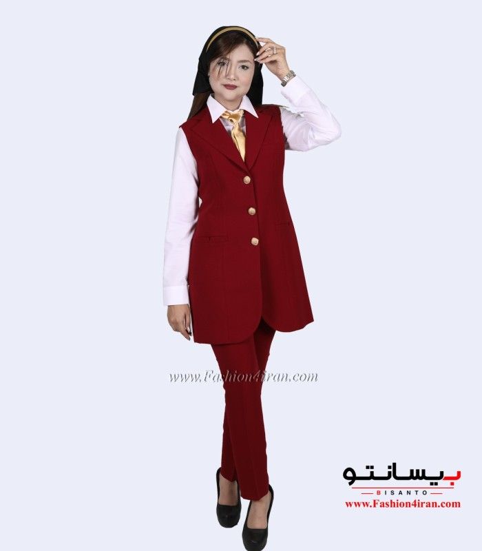 سارافون و شومیز یقه انگلیسی کرپ زرشکی کد 79