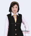 سارافون یقه انگلیسی کرپ مشکی کد 79
