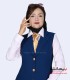 سارافون یقه انگلیسی کرپ آبی کد