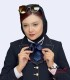 مانتو شلوار اداری پارچه کرپ سرمه‌ای طلایی