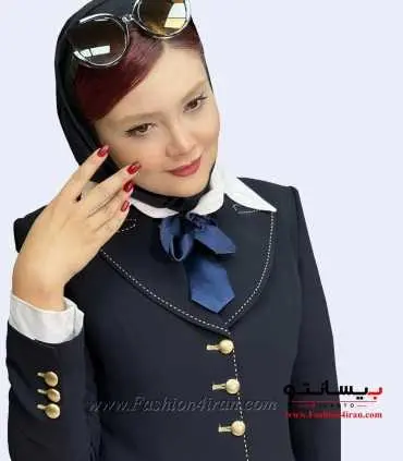مانتو شلوار اداری کرپ سرمه‌ای طلایی کد 119