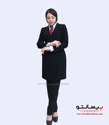 کت شلوار کرپ مشکی کد 53