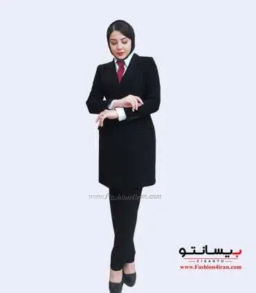 کت شلوار کرپ مشکی کد 53