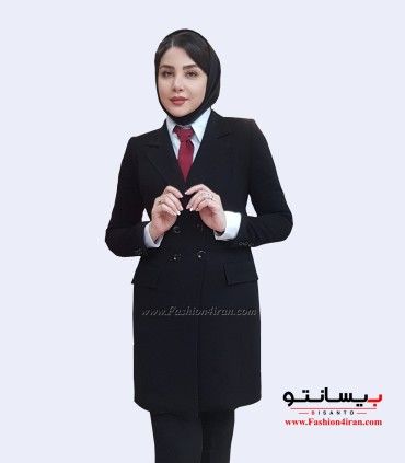 کت شلوار کرپ مری کوری مشکی کد 53